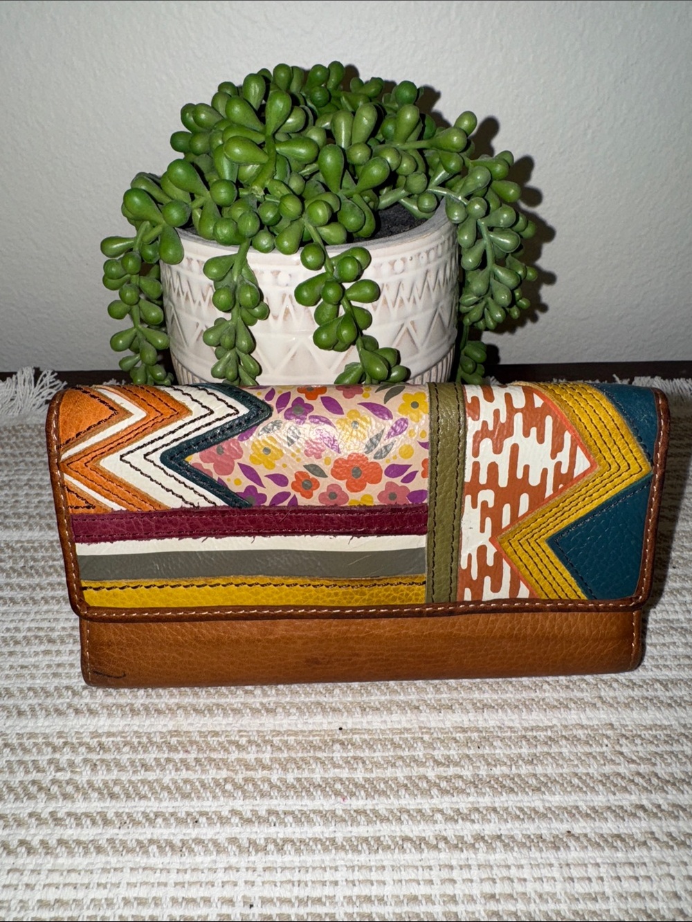 Fossil Vintage Patchwork Leather Wallet